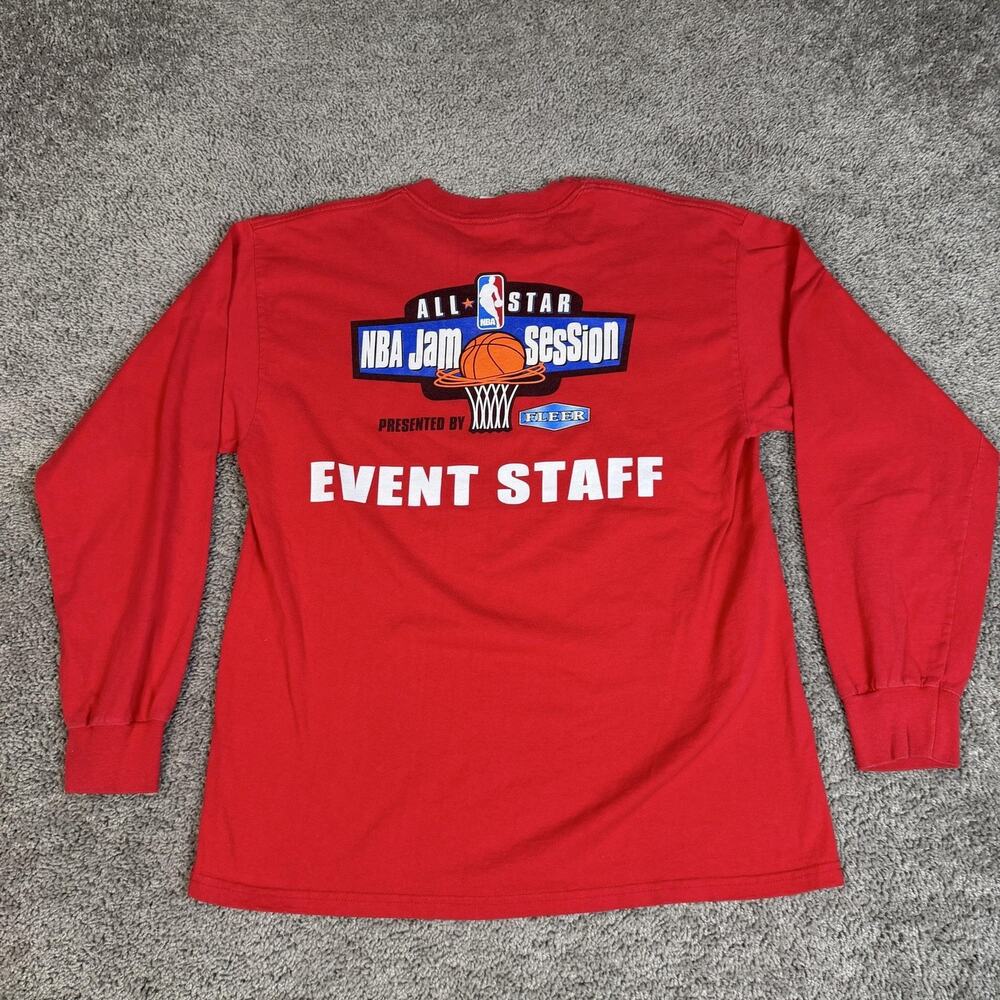 Vintage NBA All Star Jam Session Shirt Mens L Basketball Fleer Promo Graphic